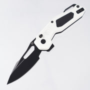 Ketuo Mini Griffin - White G10 w/ Black G10 Inserts - Black PVD 14C28N - W/BK