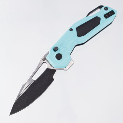 Ketuo Mini Griffin - Sky Blue G10 w/ Black G10 Inserts - 2-Tone Blackwash 14C28N - GRN/SW-S