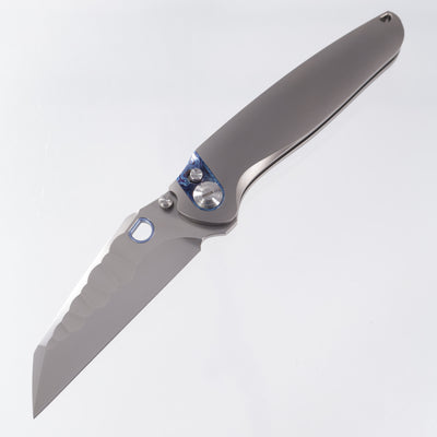 Ketuo Dirty Bird - Beadblast Titanium w/ ZircuTi Pivot Collar & Pocket Clip - Pearlescent M390 w/ Rock Pattern - P