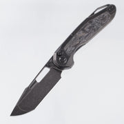 Ketuo Triad TC - Black Stonewash Titanium w/ White Carbon Fiber Inlays - Black Stonewash M390 - WHT/SW