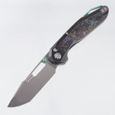 Ketuo Triad TC - Black Stonewash Titanium w/ Multi-Color Carbon Fiber Inlays - Stonewash M390 - RGB/SW