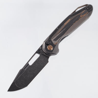 Ketuo Triad TC - Black Stonewash Titanium w/ Copper Carbon Fiber Inlays - Black Stonewash M390 - CCF/SW