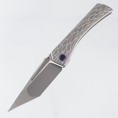 Ketuo Usurper - Stonewash Titanium w/ Purple Ti Accents - Satin M390 - GY/S