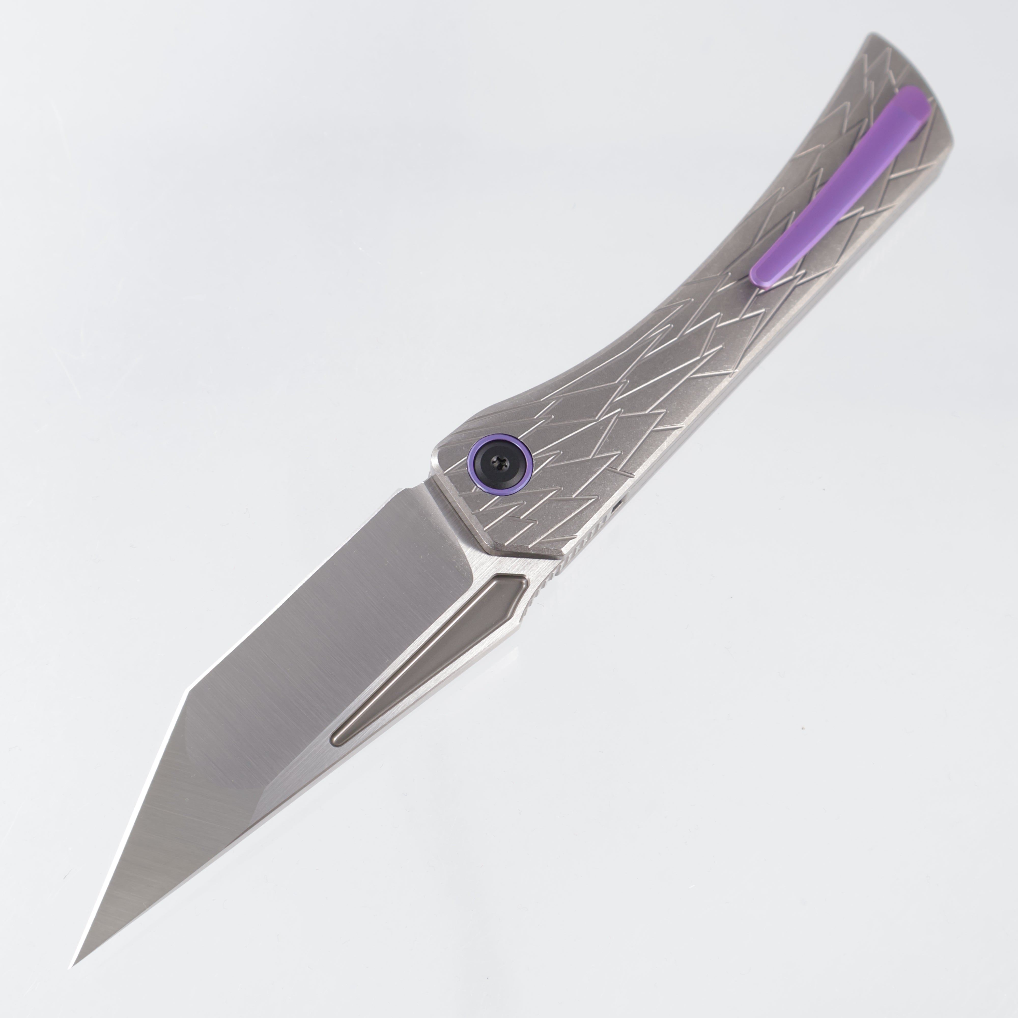 Ketuo Usurper - Stonewash Titanium w/ Purple Ti Accents - Satin M390 - GY/S