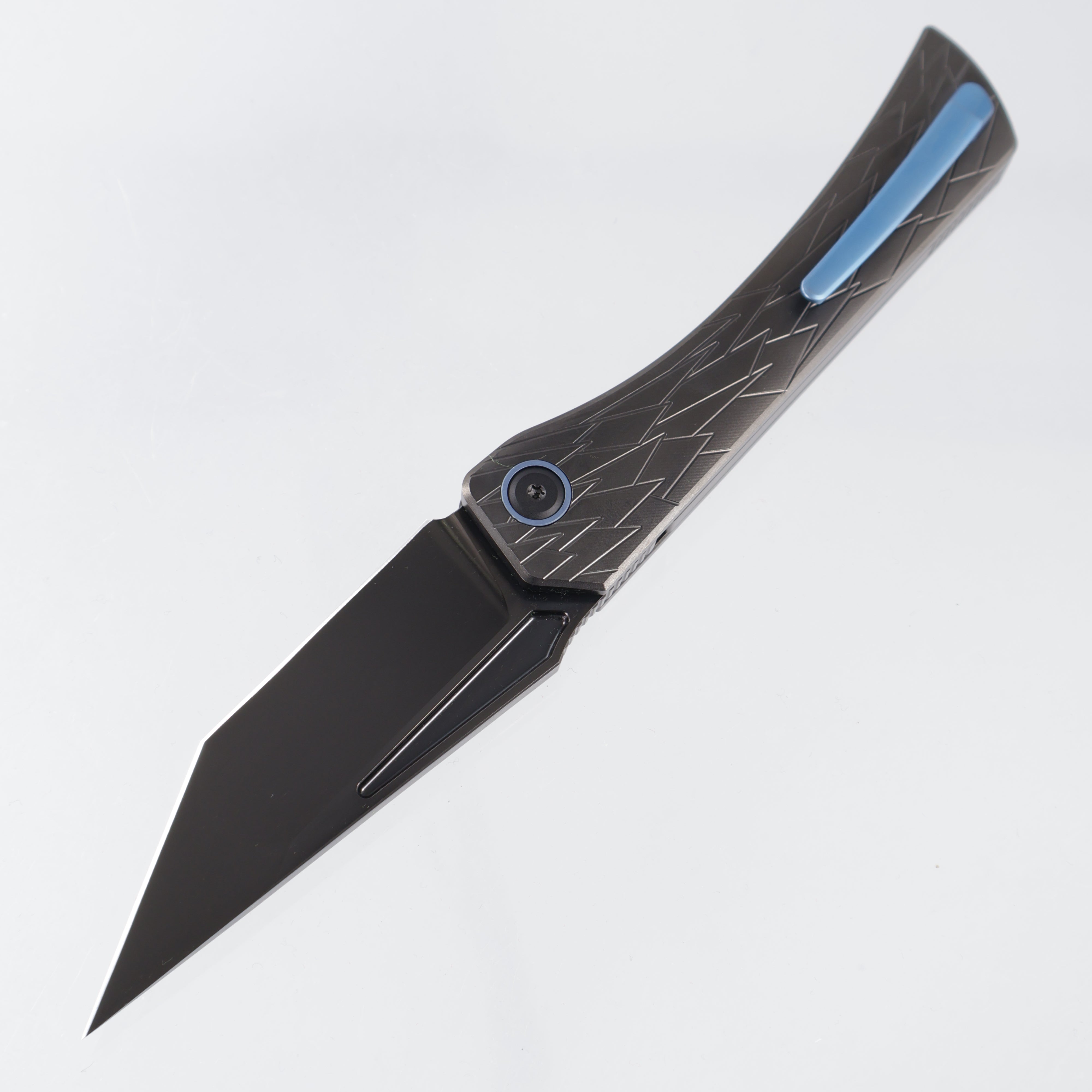 Ketuo Usurper - DLC Titanium w/ Blue Ti Accents - DLC M390 - DLC