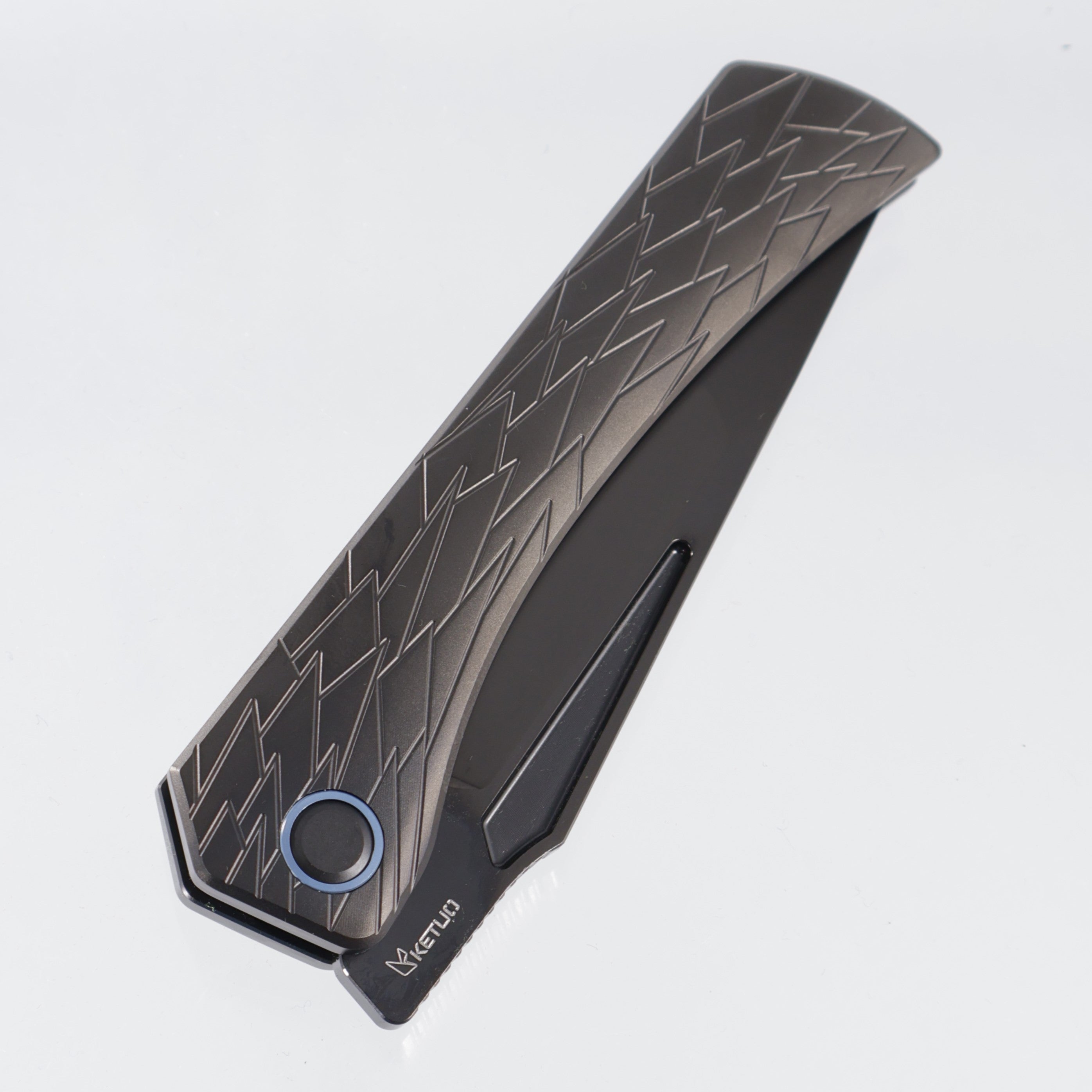 Ketuo Usurper - DLC Titanium w/ Blue Ti Accents - DLC M390 - DLC