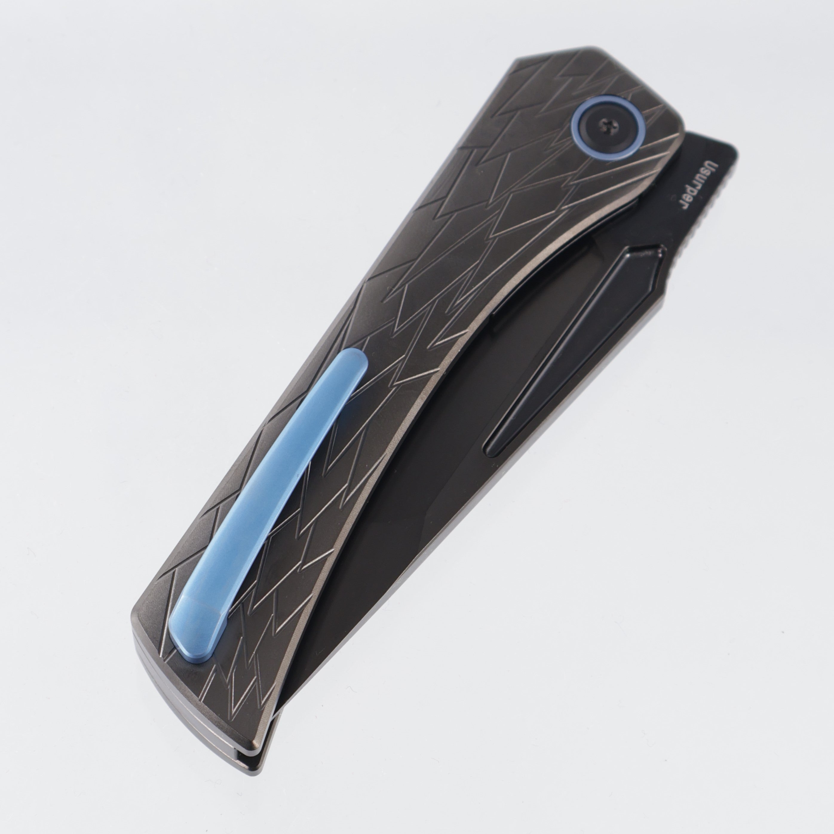 Ketuo Usurper - DLC Titanium w/ Blue Ti Accents - DLC M390 - DLC
