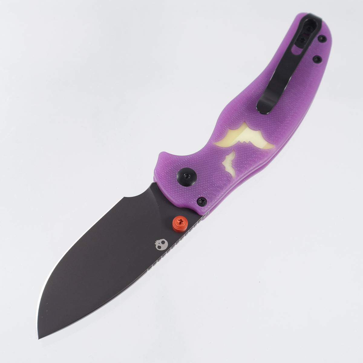 Kizer Halloween Sheepdog C01C 2.9 BD - Purple GITD G10 w/ Yellow GITD Acrylic Inlay - Matte DLC Ultra M390 - Ki3488.29BDHW1