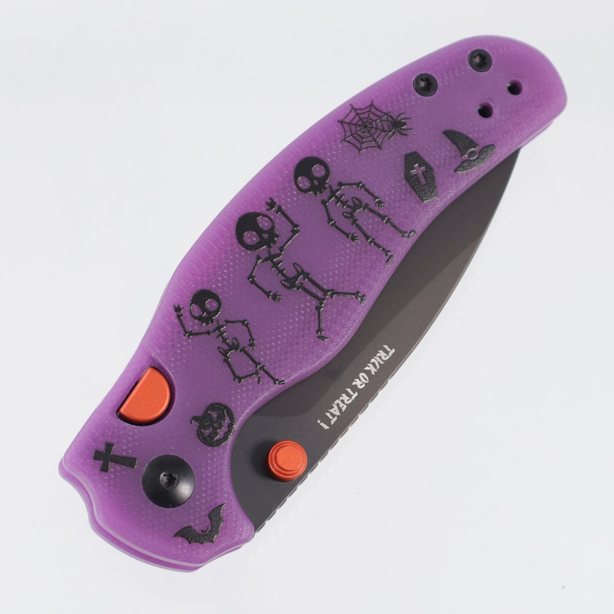 Kizer Halloween Sheepdog C01C 2.9 BD - Purple GITD G10 w/ Yellow GITD Acrylic Inlay - Matte DLC Ultra M390 - Ki3488.29BDHW1