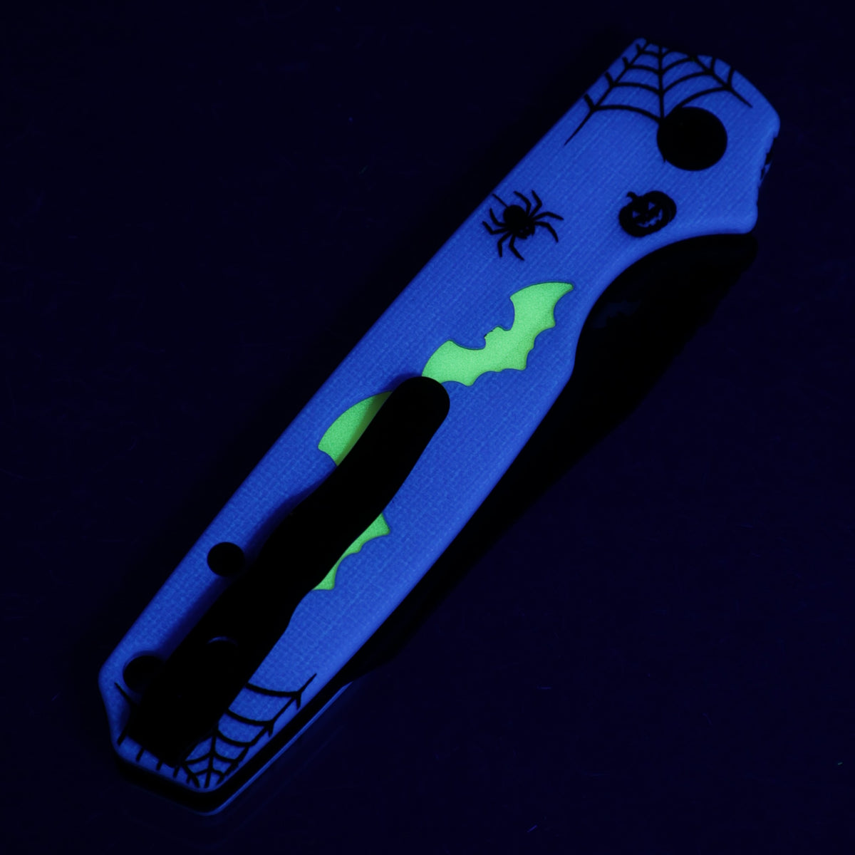Kizer Halloween Pokiman BC - Purple GITD G10 w/ Yellow GITD Acrylic Inlay - Black PVD AEB-L - V3789HW1