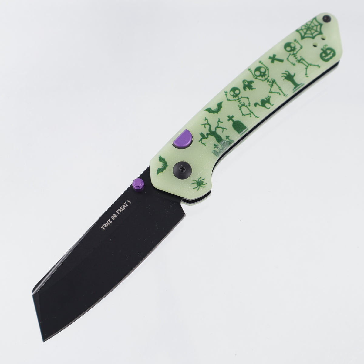 Kizer Halloween Madrac BLL - Green GITD G10 - Black PVD 14C28N - V3693BSHW1