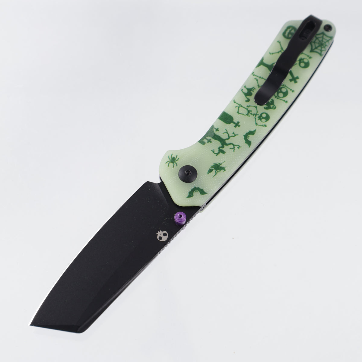 Kizer Halloween Madrac BLL - Green GITD G10 - Black PVD 14C28N - V3693BSHW1