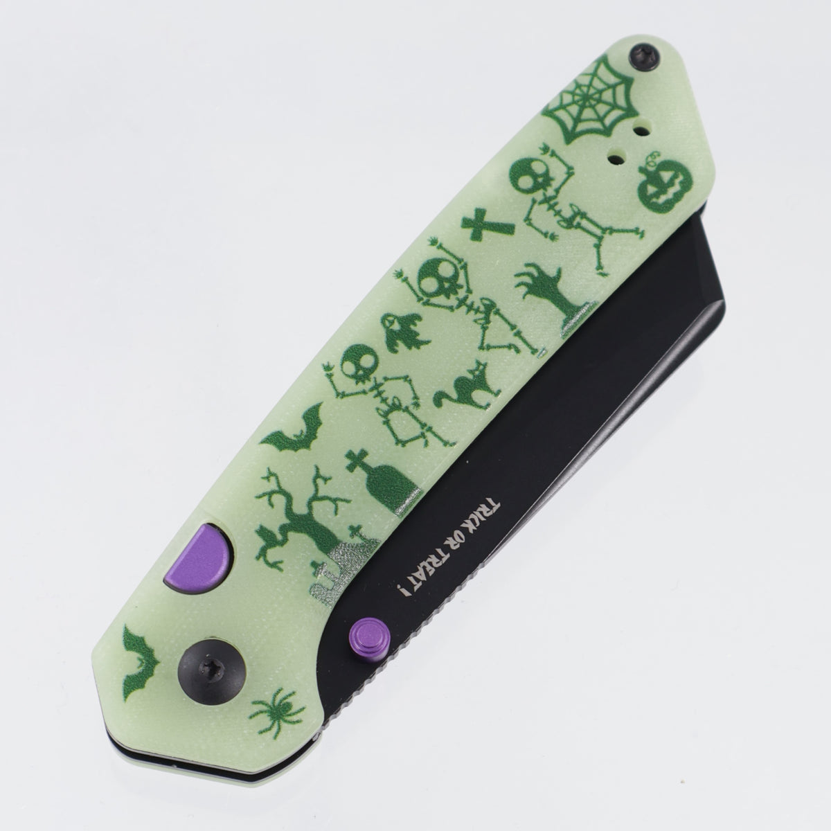 Kizer Halloween Madrac BLL - Green GITD G10 - Black PVD 14C28N - V3693BSHW1