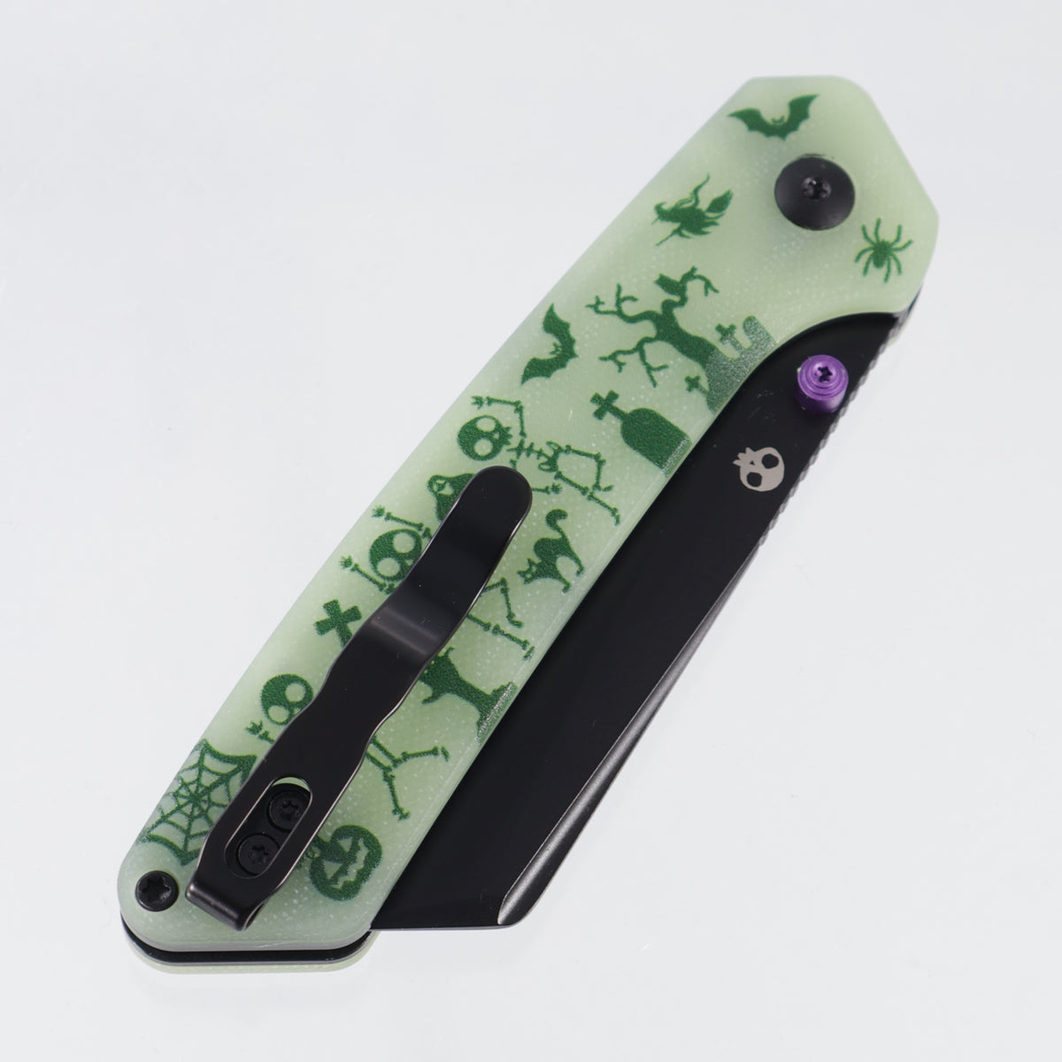 Kizer Halloween Madrac BLL - Green GITD G10 - Black PVD 14C28N - V3693BSHW1