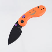 Kizer Halloween Microbe - Orange G10 w/ Green GITD Inlays - Black PVD 14C28N - V2742HW1
