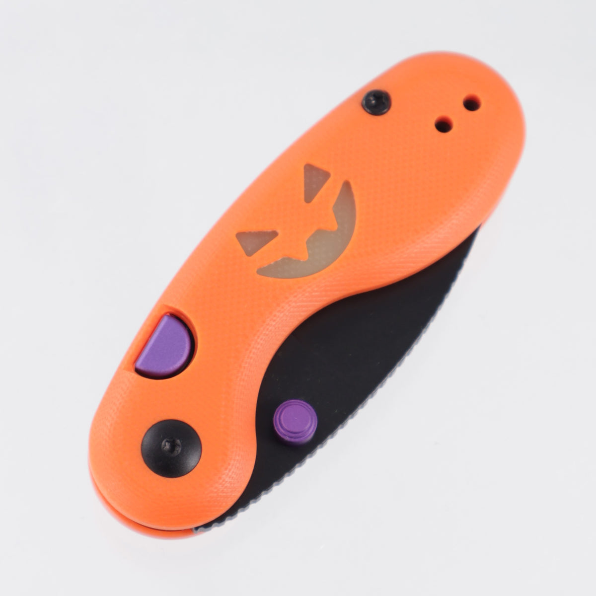 Kizer Halloween Microbe - Orange G10 w/ Green GITD Inlays - Black PVD 14C28N - V2742HW1