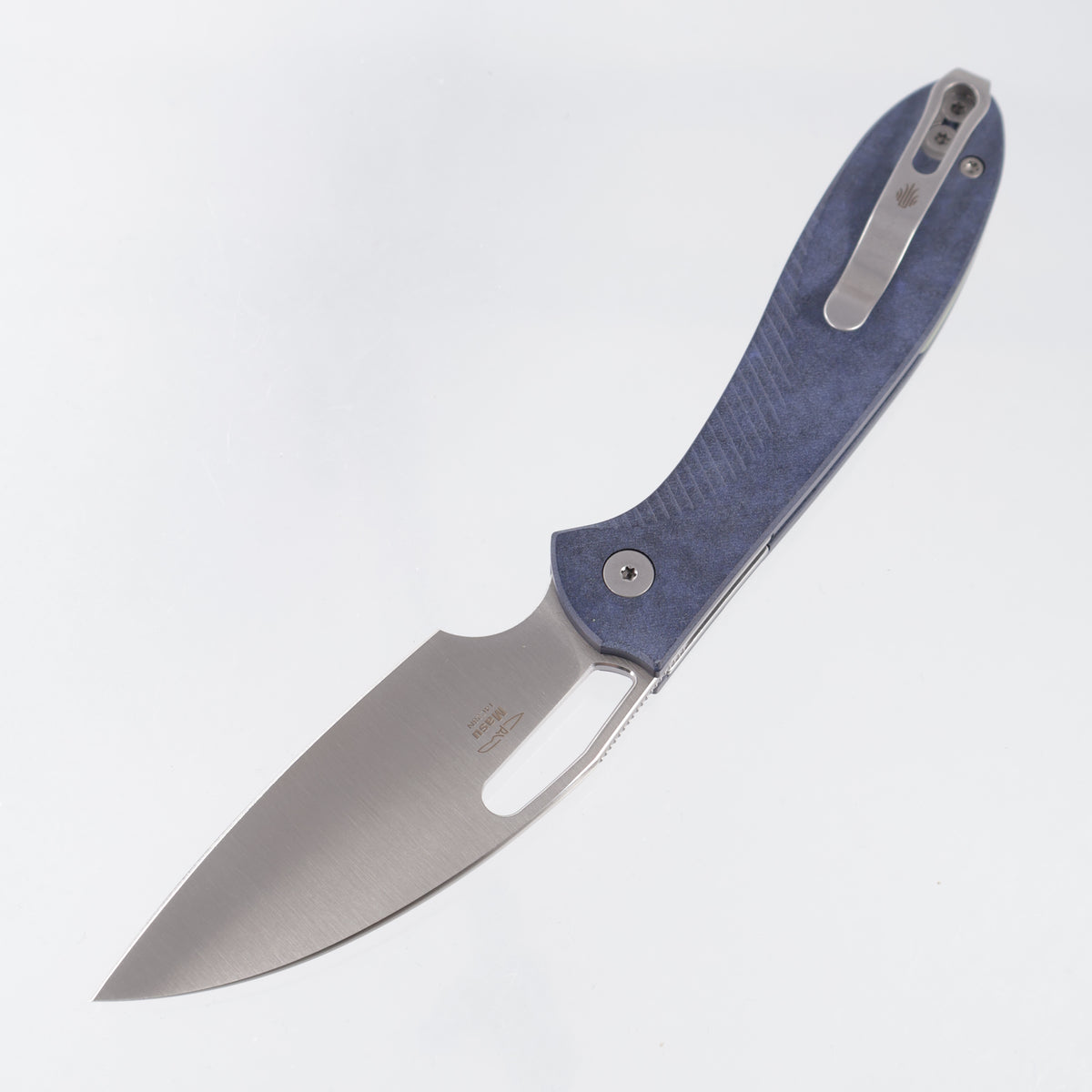 Kizer Masu - Blue Canyon Richlite w/ Green GITD G10 Backspacer - Satin 14C28N - V3697A1