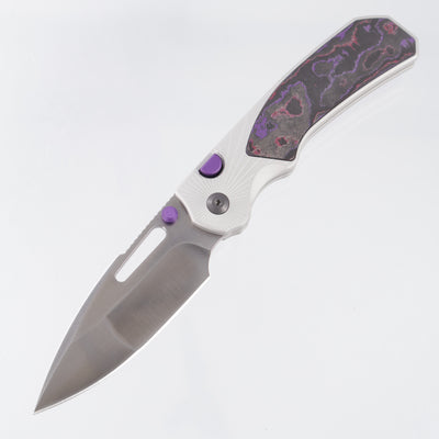 Kizer Durandal - Silver Aluminum w/ Purple Haze Fat Carbon Inlays & Purple Accents - Satin S35VN - K3765BD3