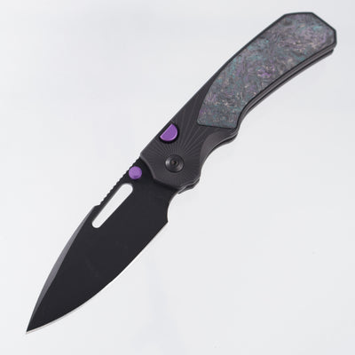 Kizer Durandal - Black Aluminum w/ Dark Matter Fat Carbon Inlays & Purple Accents - Black PVD S35VN - K3765BD1