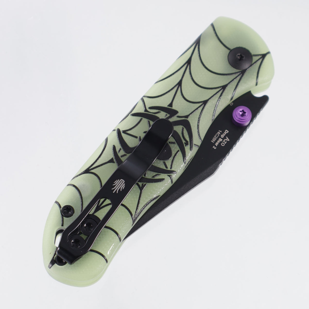 Kizer Halloween Drop Bear 2 - Green GITD G10 - Black PVD 14C28N - V3619.2BCE2