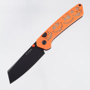 Kizer Halloween Madrac BLL - Orange G10 w/ Green GITD G10 Inlays - Black PVD 14C28N - V3693BSE3
