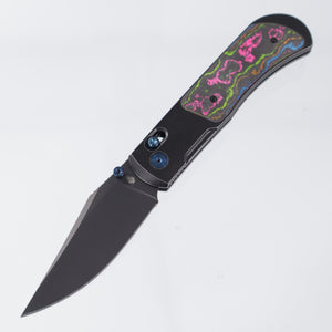 Kizer Tycho Clip Point - Black Titanium w/ 80s Camo Carbon inlays - Matte DLC Ultra S45VN - Ki4761E2 - BROP Exclusive