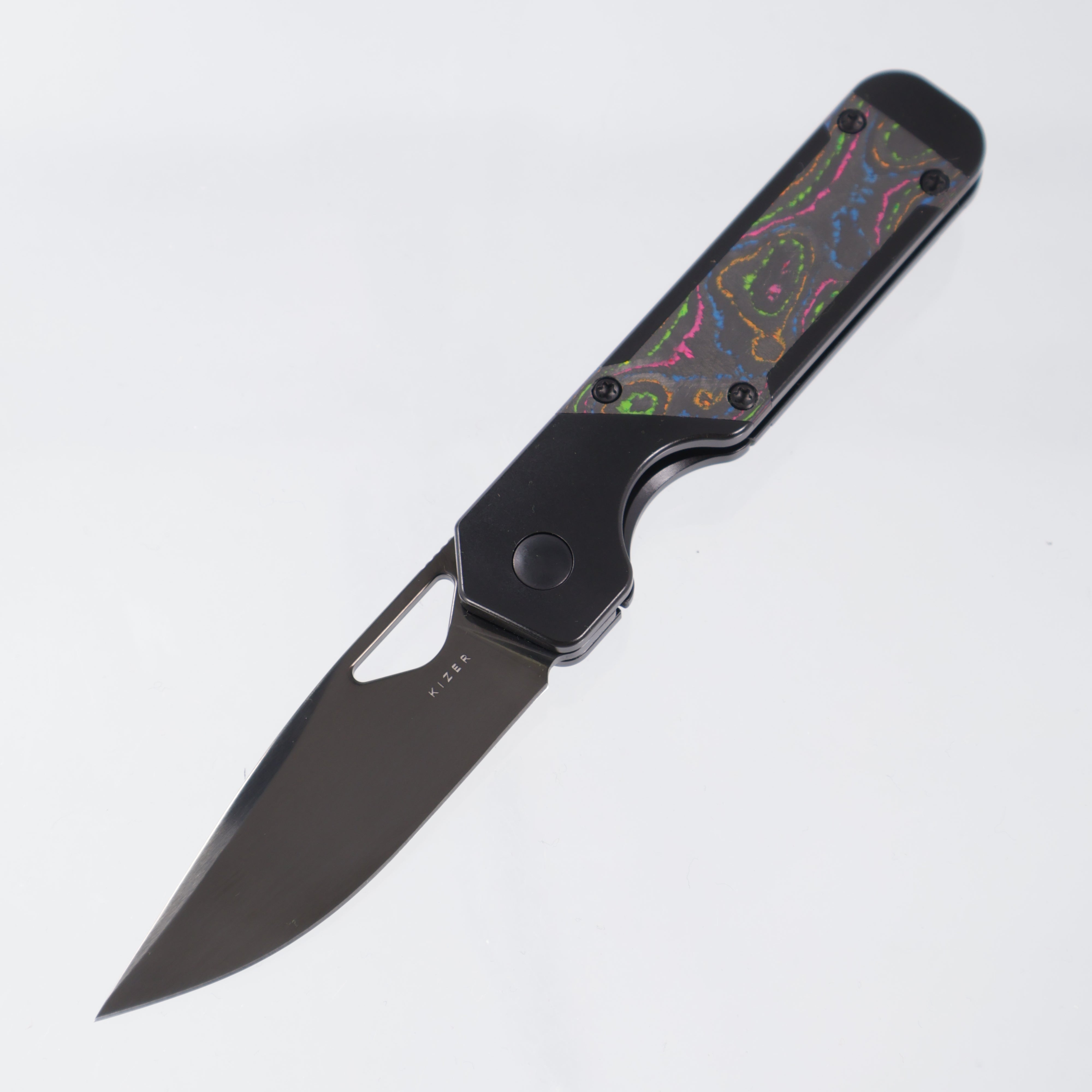 Kizer Mini Militaw - 80s Camo Carbon & Titanium - DLC M390 - Ki3634SA1