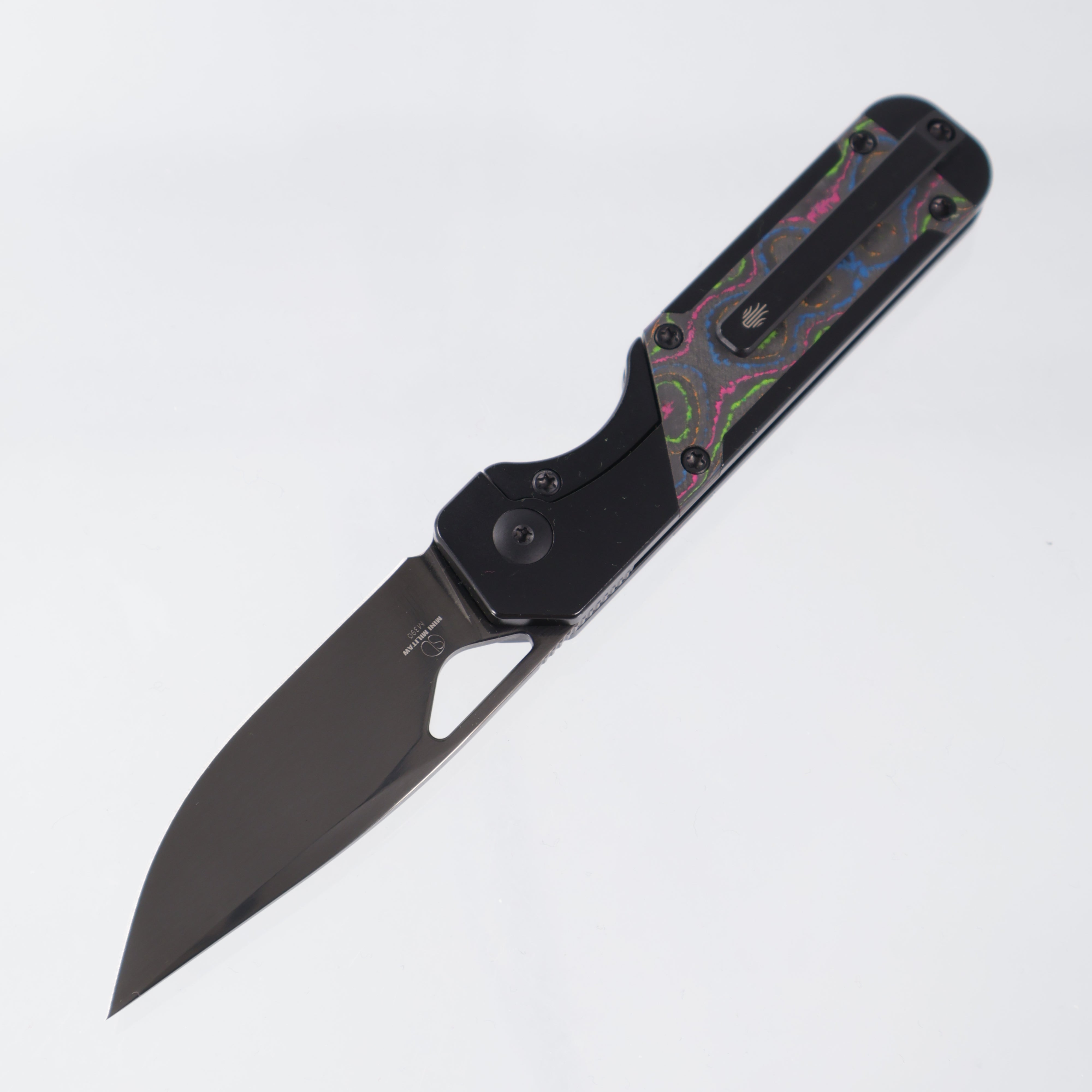 Kizer Mini Militaw - 80s Camo Carbon & Titanium - DLC M390 - Ki3634SA1