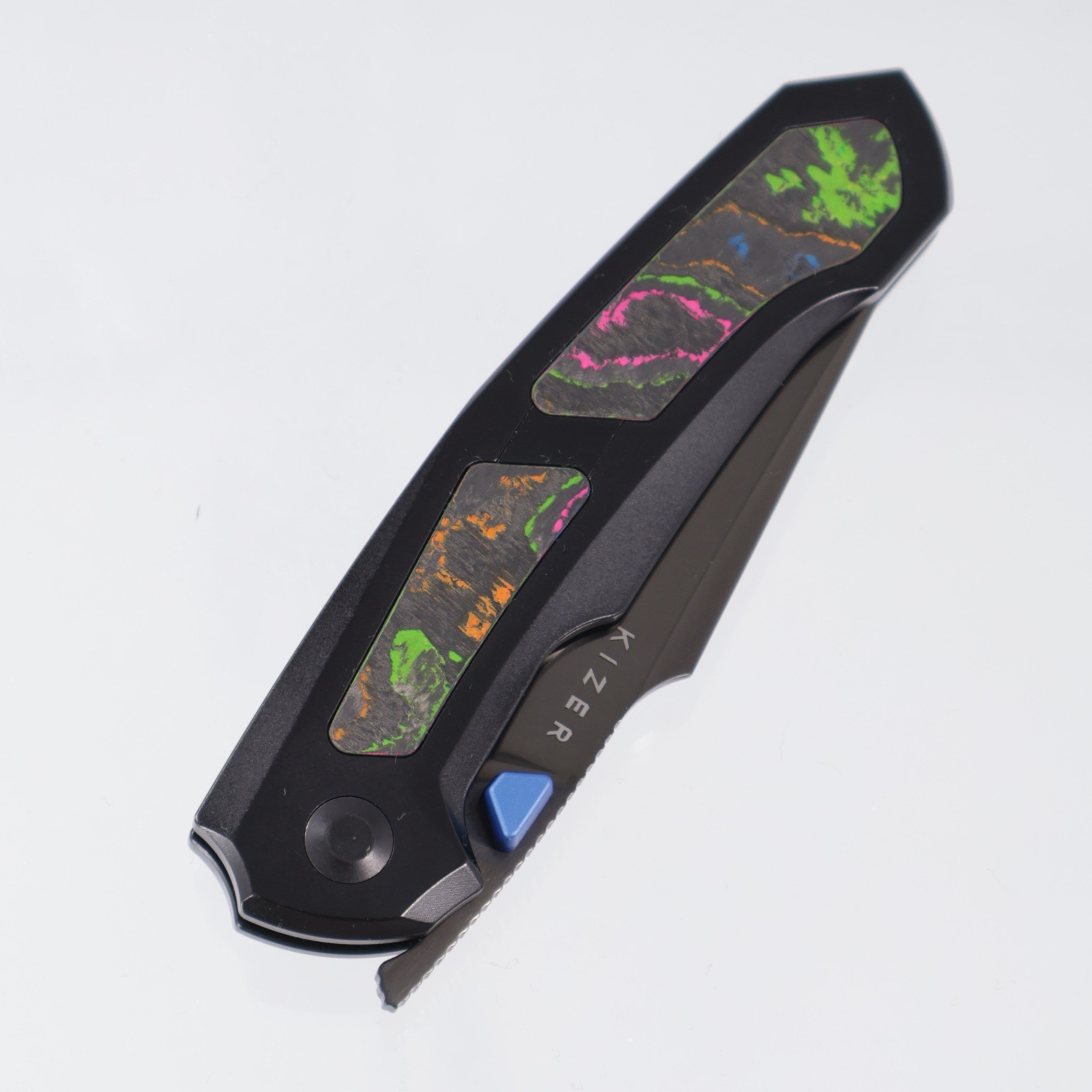 Kizer Feweed - 80s Camo Carbon & Titanium - DLC S45VN - Ki3694A3