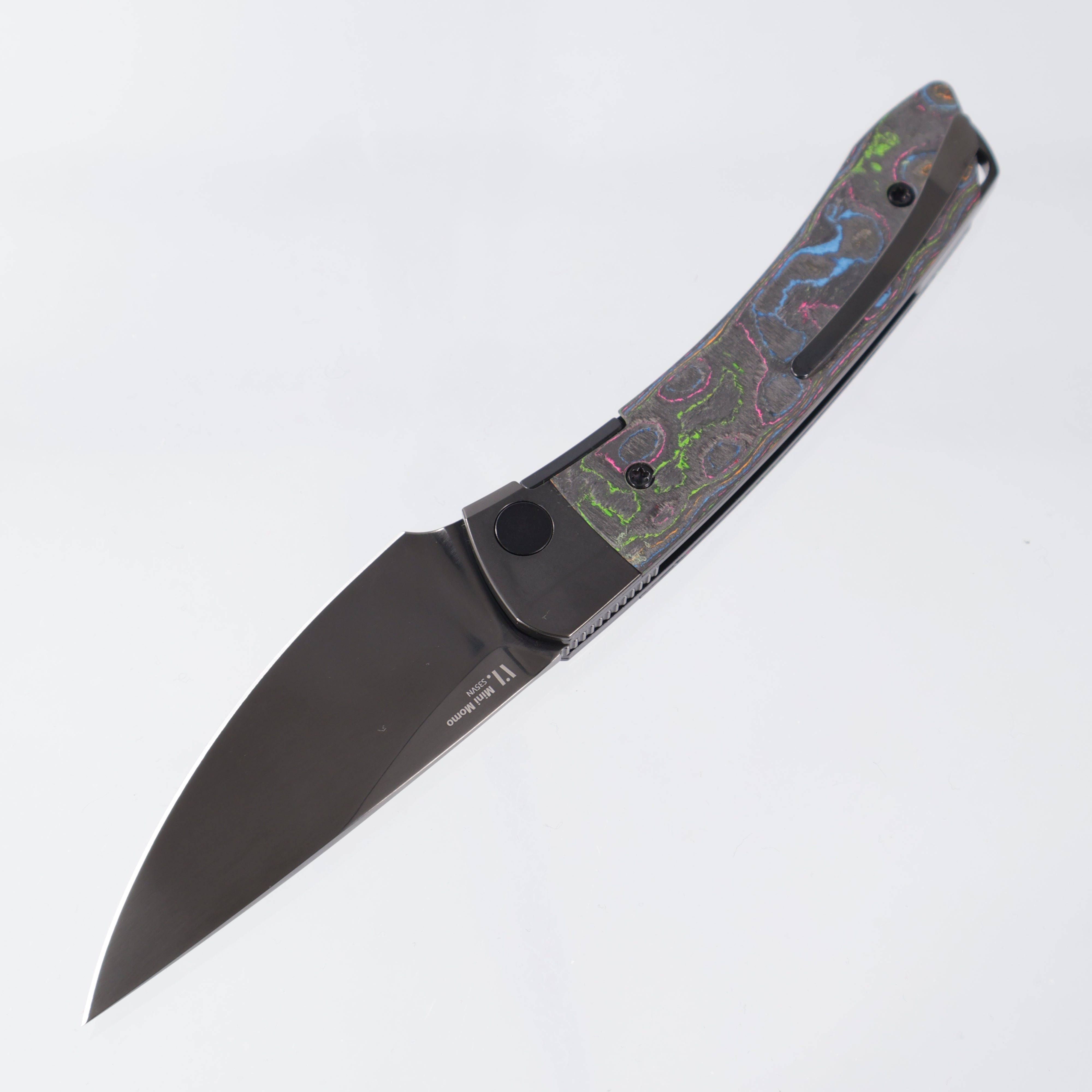 Kizer Mini Momo - 80s Camo Carbon & Titanium - DLC S35VN - Ki3663A2
