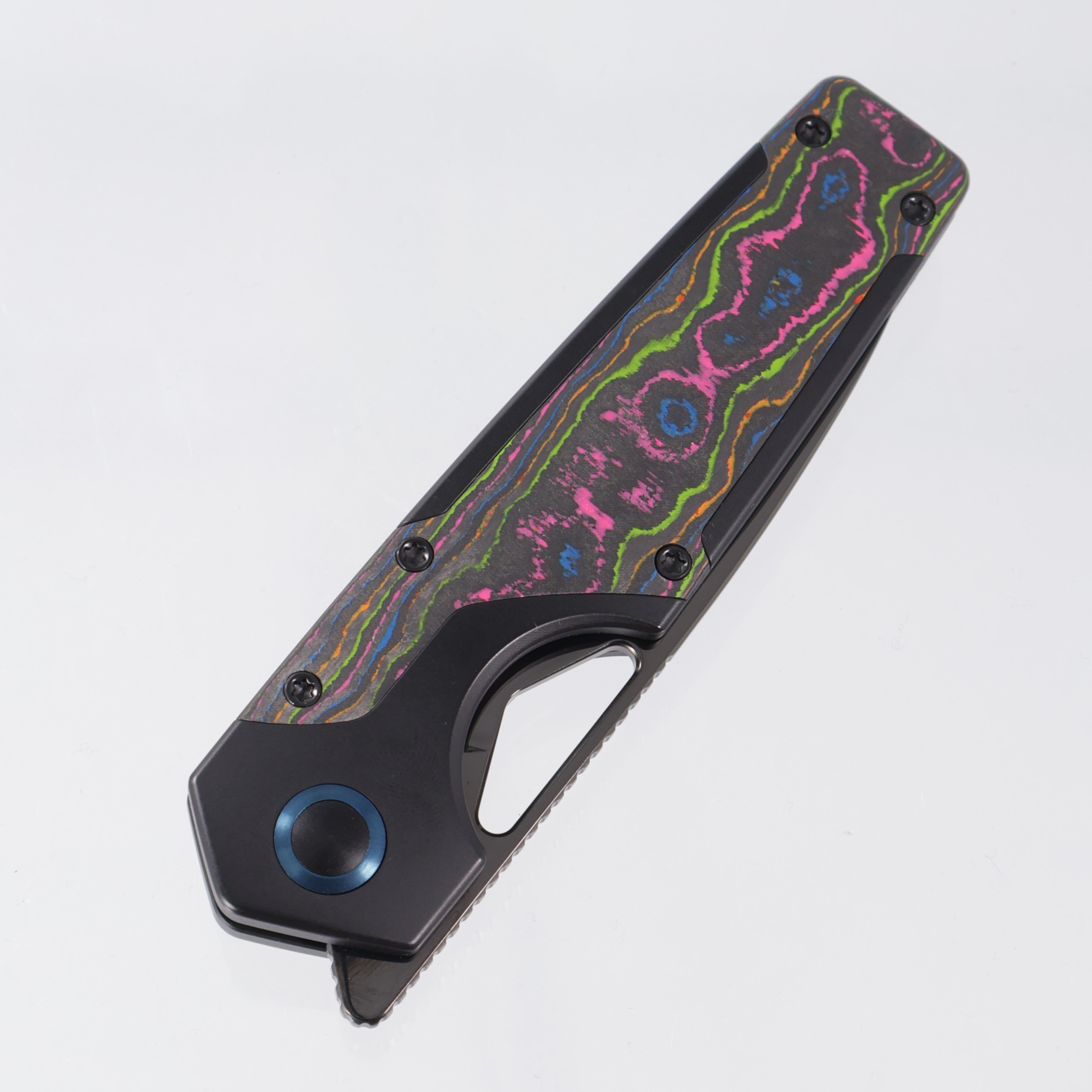 Kizer Serpentine - Black Titanium w/ 80s Camo Carbon Inlays - Polished DLC Ultra M390 - Ki3759FDE1 - BROP Exclusive