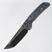 Kizer Mithril X-Series - DLC Titanium w/ Artic Storm Fat Carbon Inlays & Luminous Resin Button - Satin DLC Ultra Compound Grind M390 -ZX-FK08A2