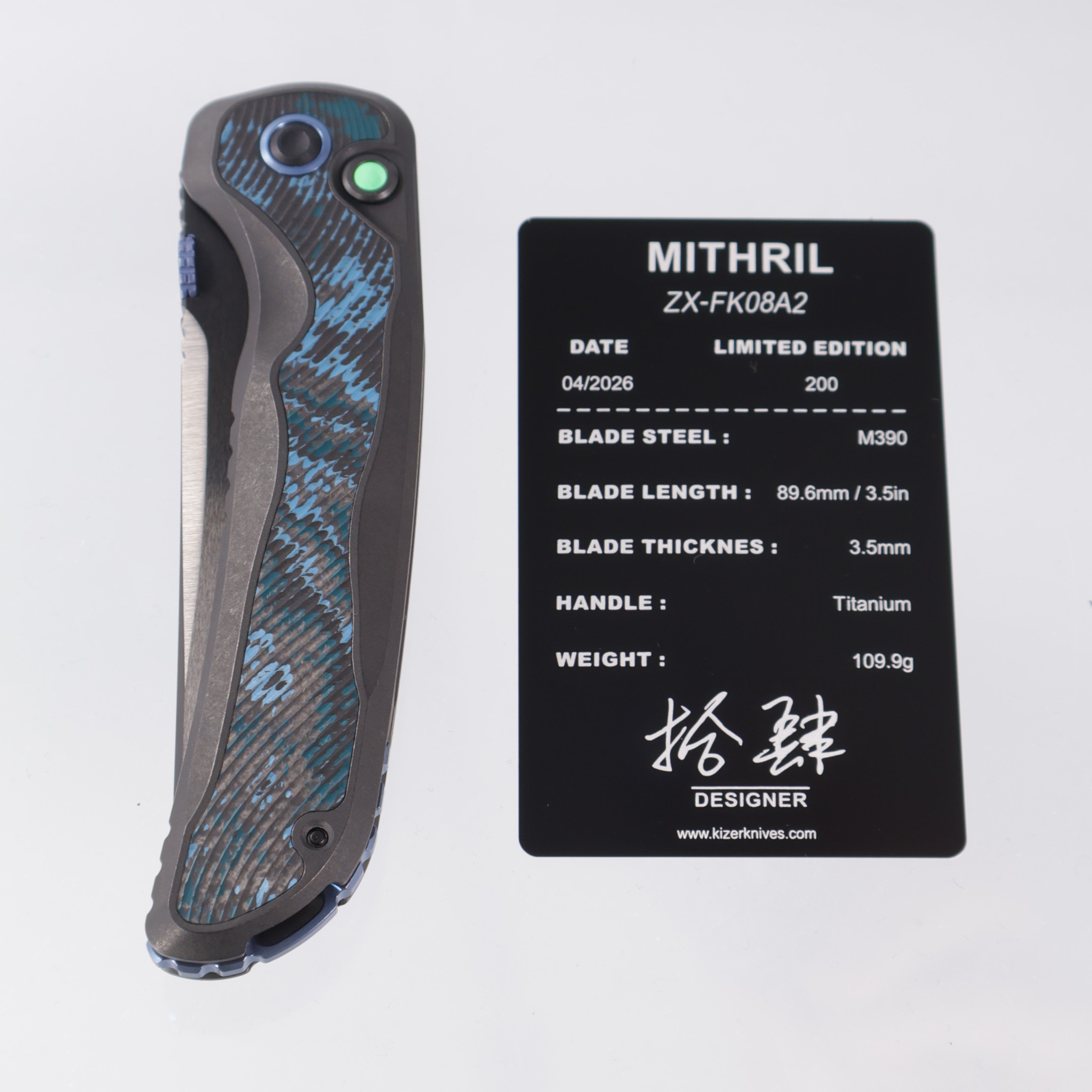 Kizer Mithril X-Series - DLC Titanium w/ Artic Storm Fat Carbon