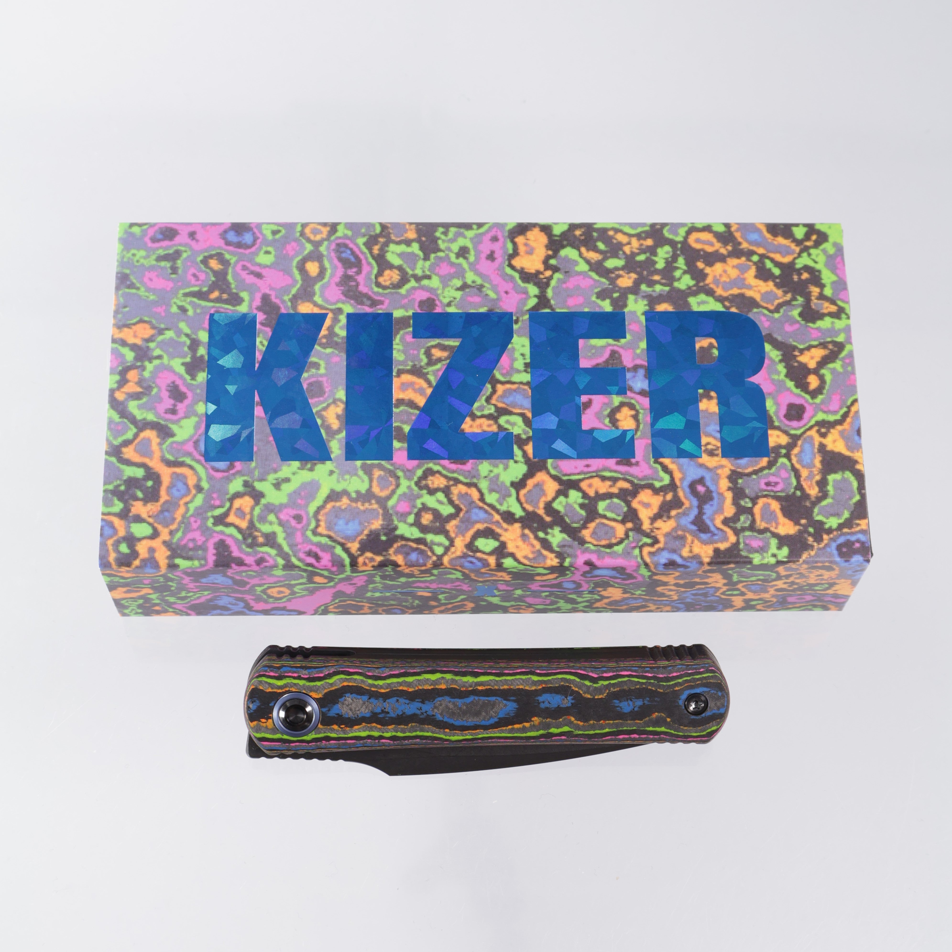 Kizer Feist 3 X-Series Hawkbill - 80s Camo Carbon & DLC Titanium - Matte DLC Ultra S90V - ZX-3499.3E1 - BROP Exclusive