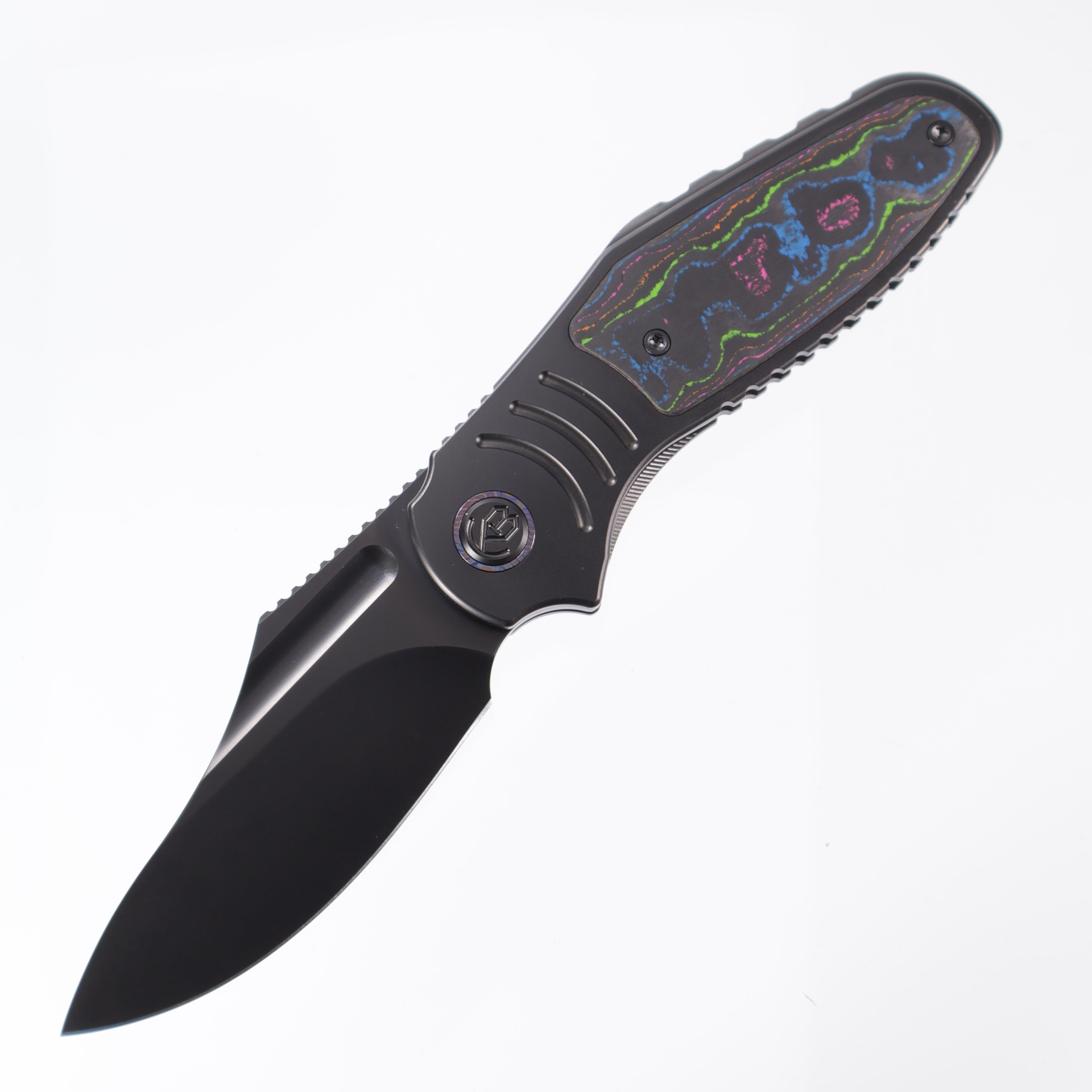 Kubey Stroller - BROP Exclusive - DLC Ti Frame w/ Timascus pivot collars - 80s Camo Carbon inlays - DLC 20CV KB384E