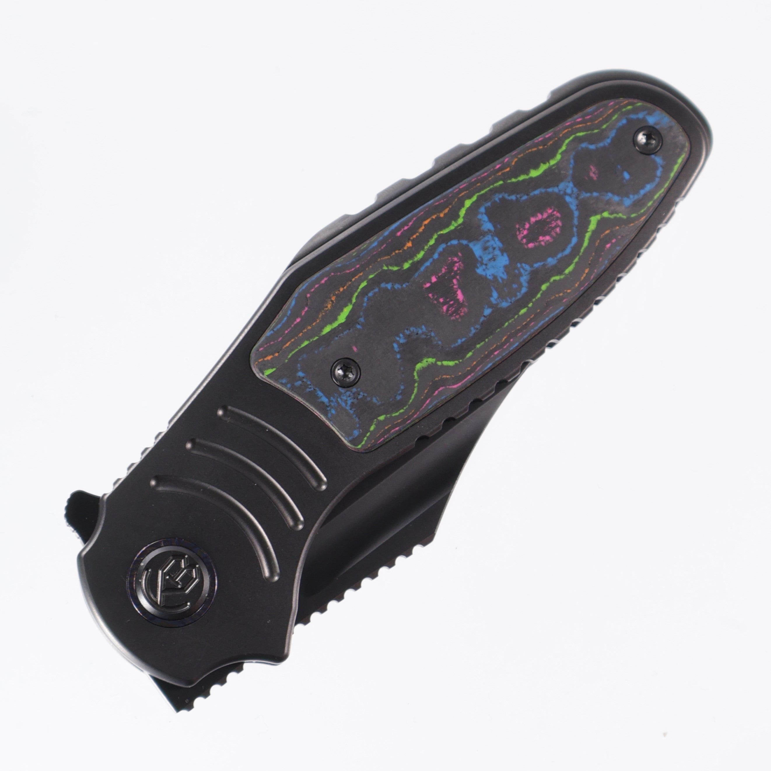 Kubey Stroller - BROP Exclusive - DLC Ti Frame w/ Timascus pivot collars - 80s Camo Carbon inlays - DLC 20CV KB384E