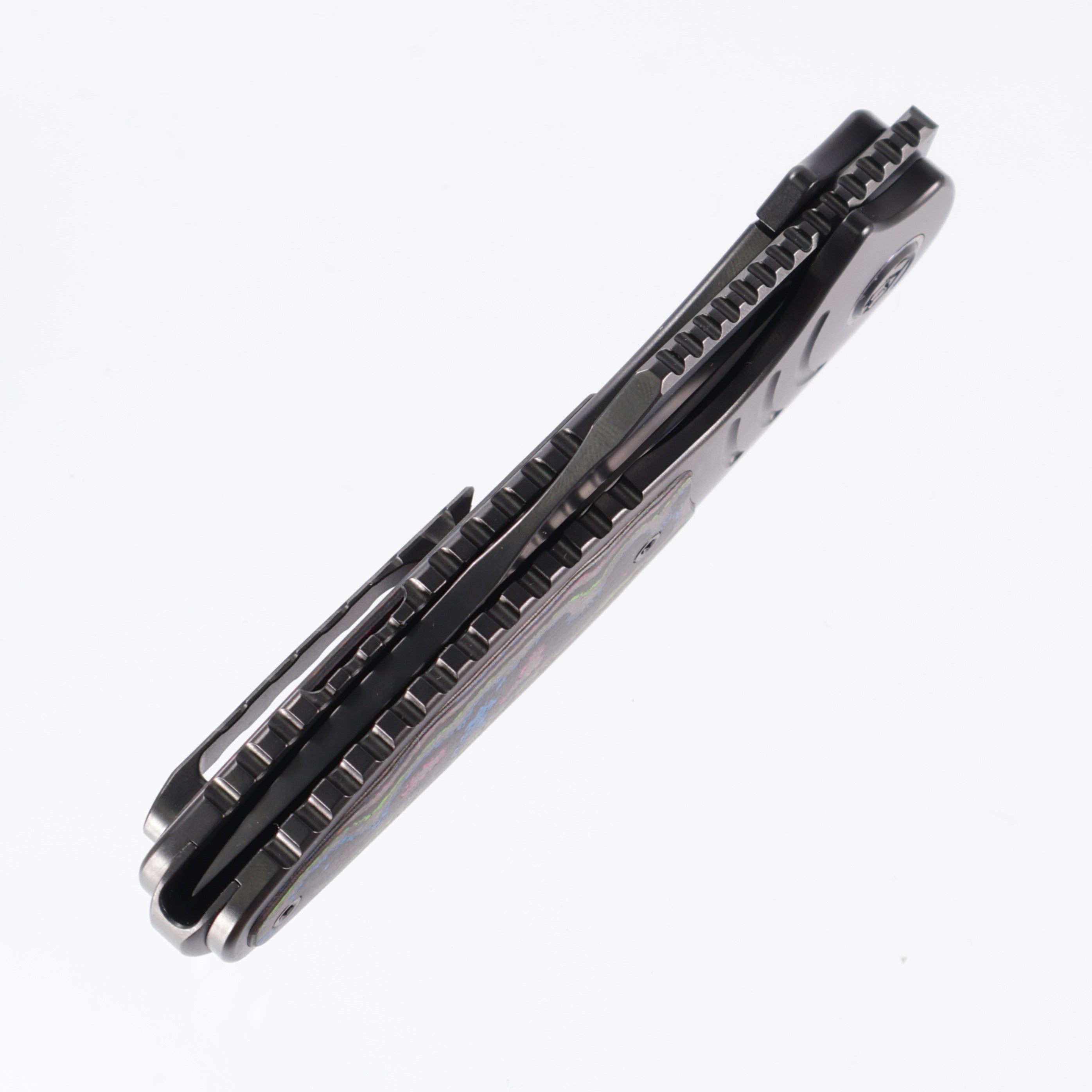 Kubey Stroller - BROP Exclusive - DLC Ti Frame w/ Timascus pivot collars - 80s Camo Carbon inlays - DLC 20CV KB384E