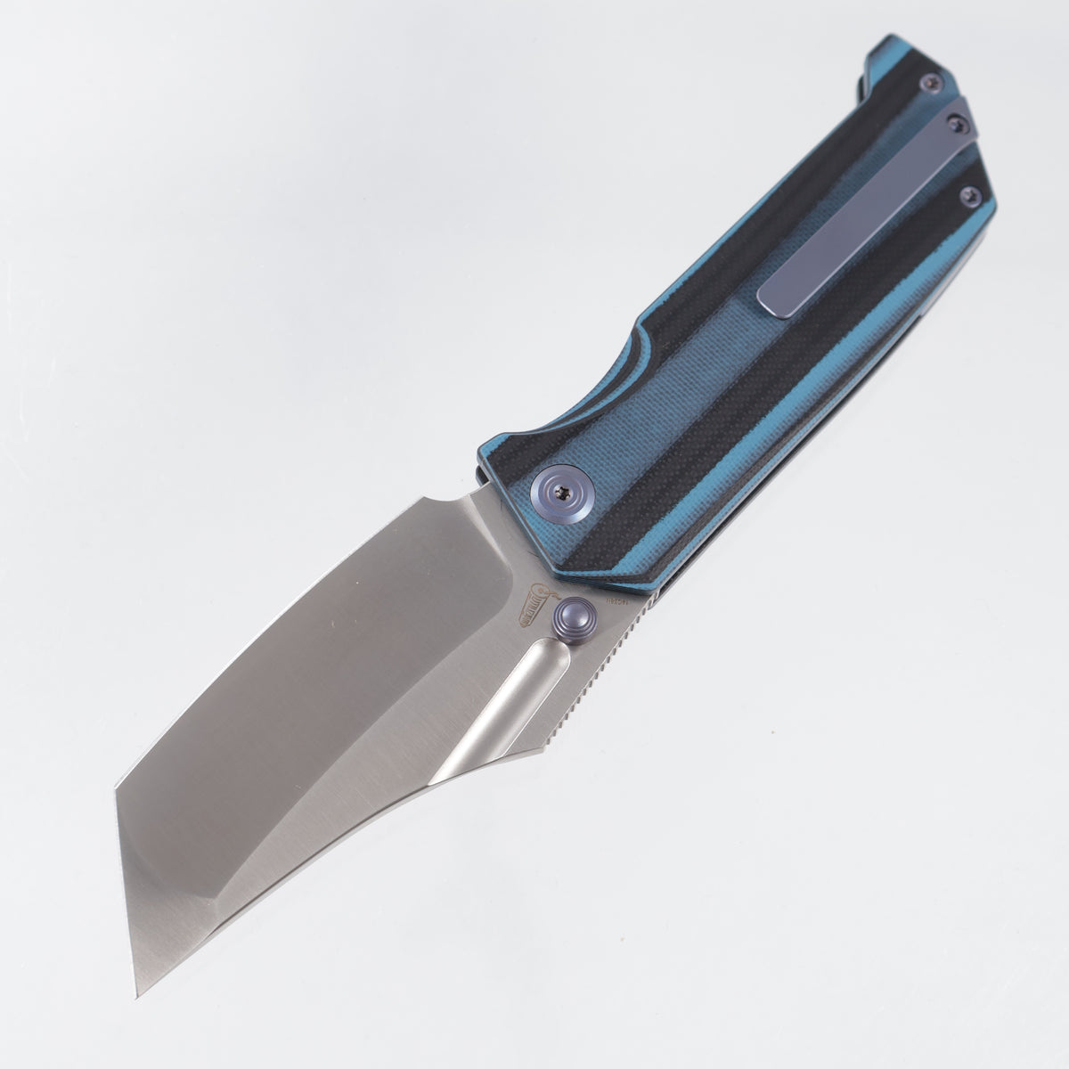 Kubey Hamster Linerlock - Black & Blue G10 w/ Blue Ti Accents - Satin 14C28N - KU402G