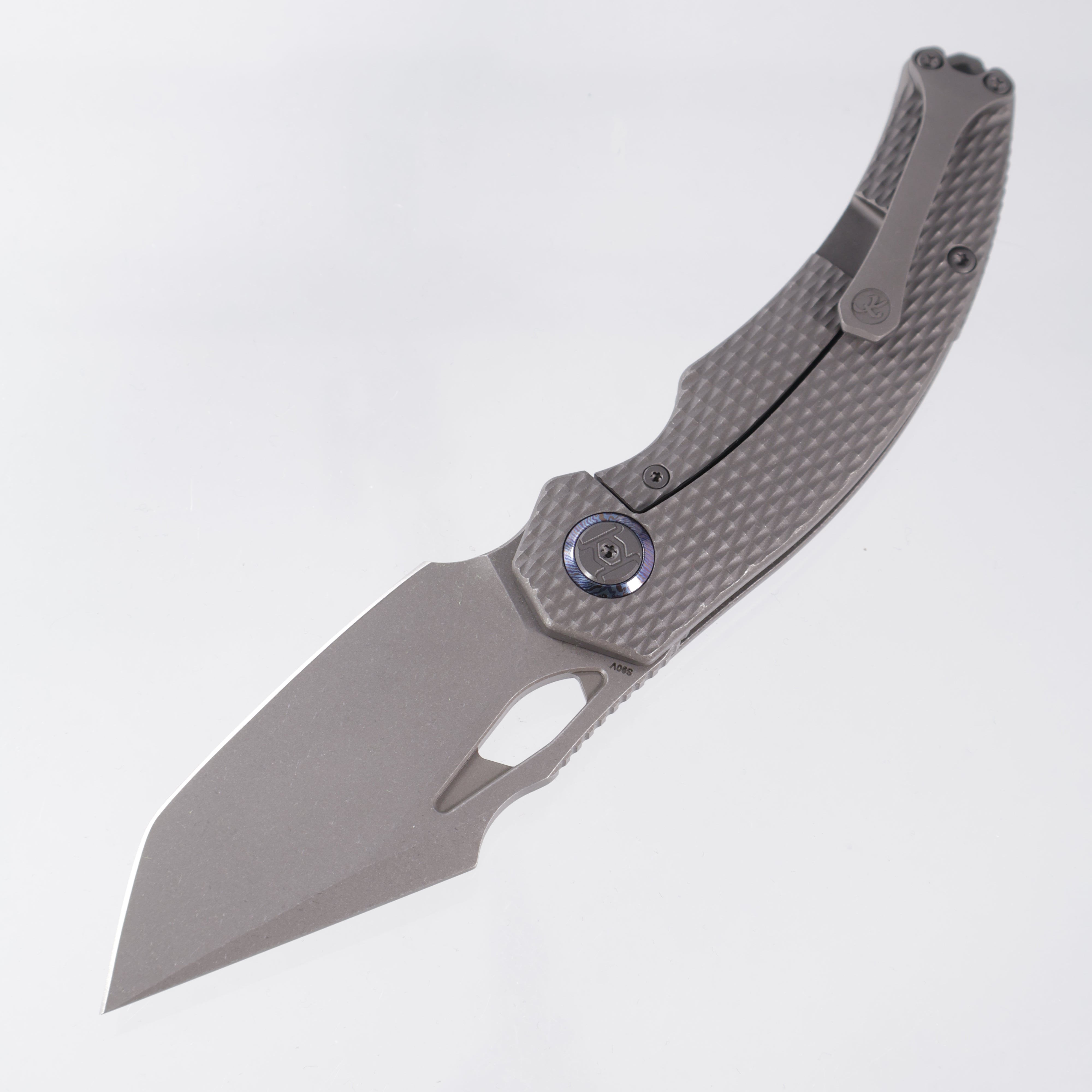 Kunwu Poon Padre - Diamond Texture Titanium - Stonewash S90V - K706TO-T1S