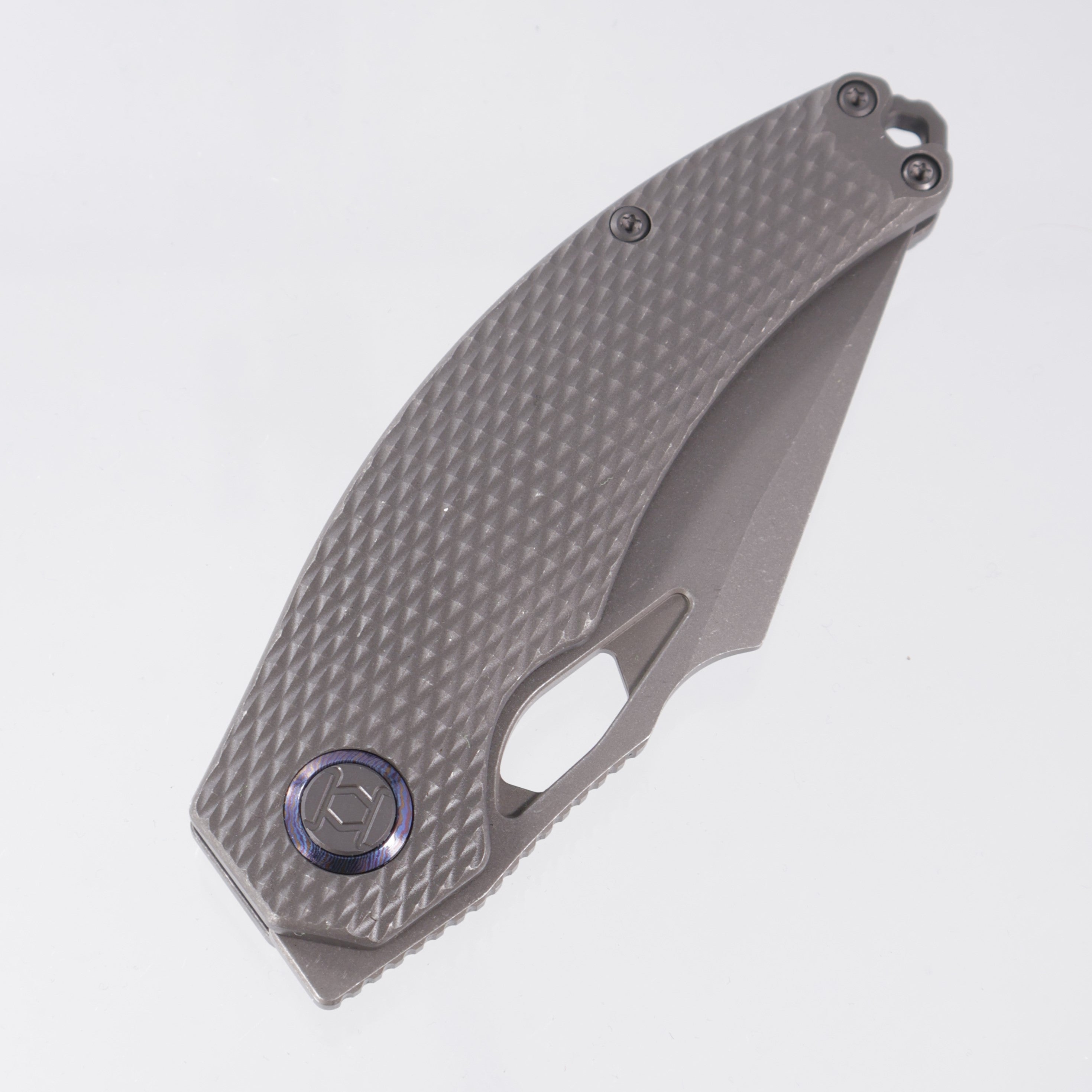 Kunwu Poon Padre - Diamond Texture Titanium - Stonewash S90V - K706TO-T1S