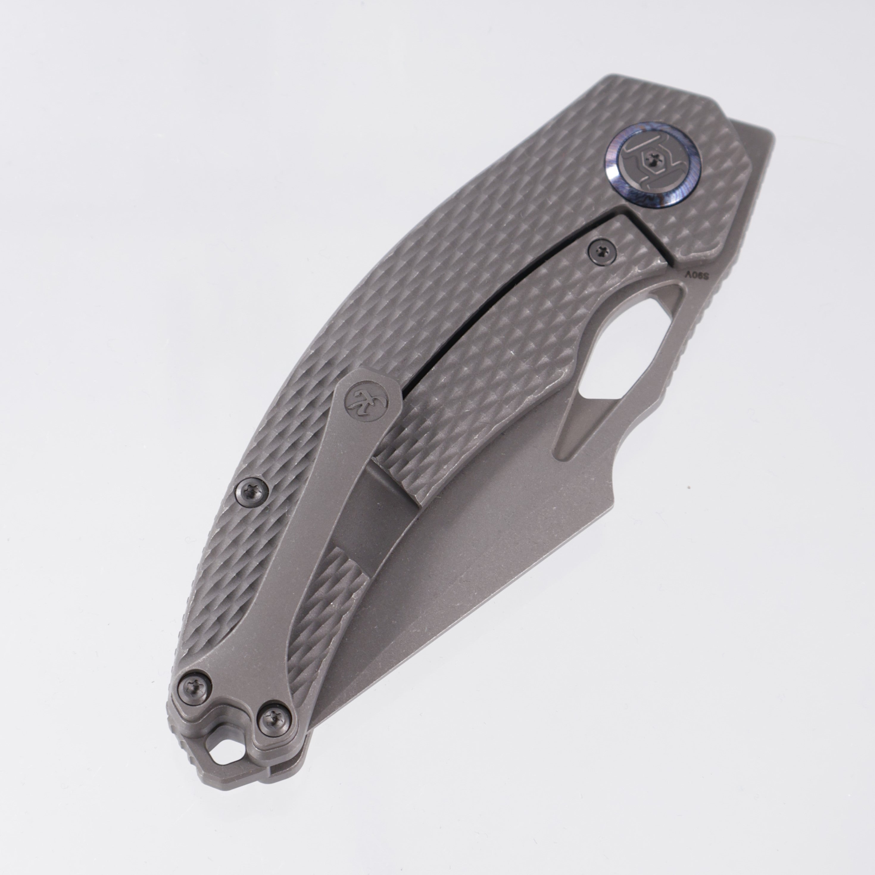 Kunwu Poon Padre - Diamond Texture Titanium - Stonewash S90V - K706TO-T1S