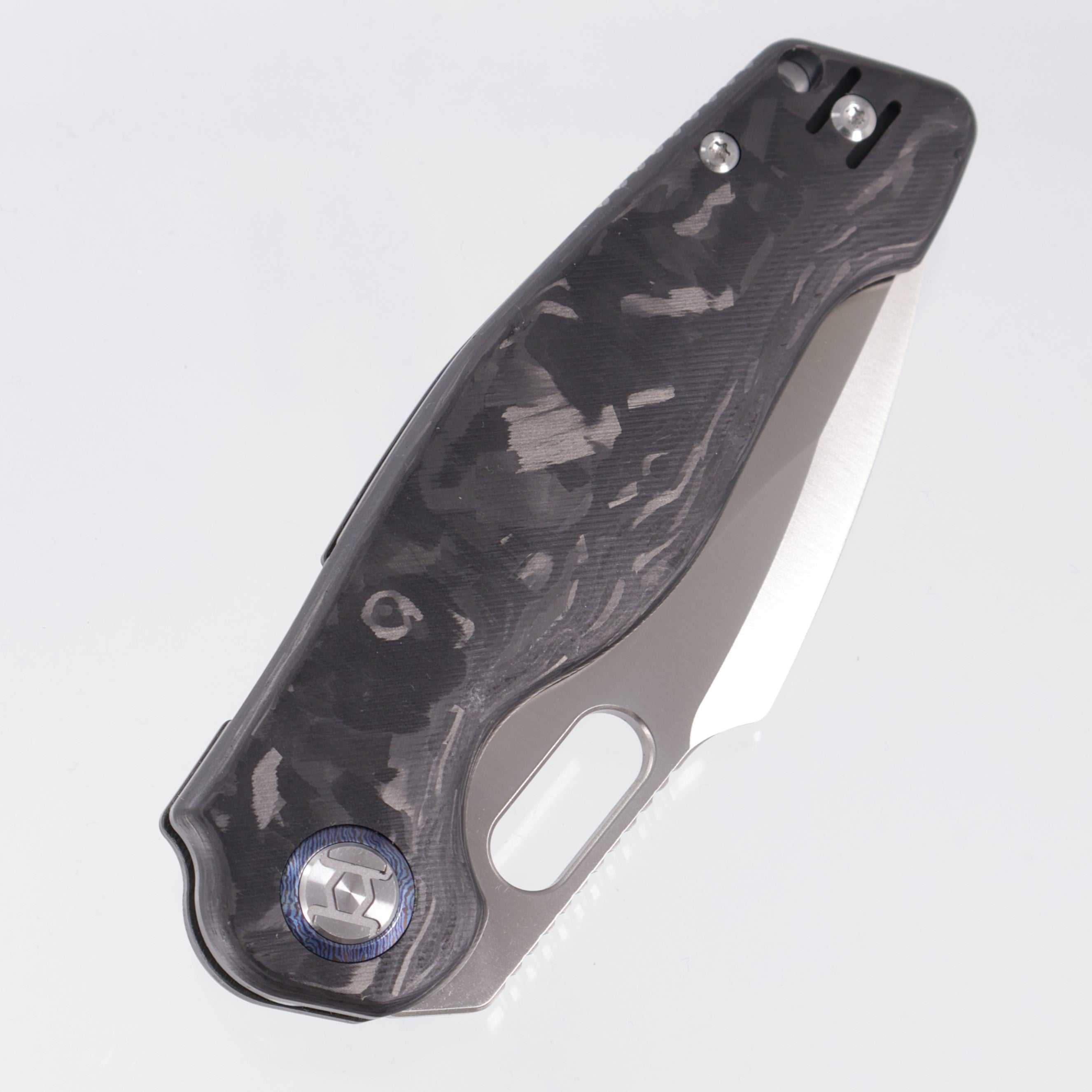 Kunwu Gringo Verta Lock - Marbled Carbon Fiber - Satin Elmax - B712-CF-2