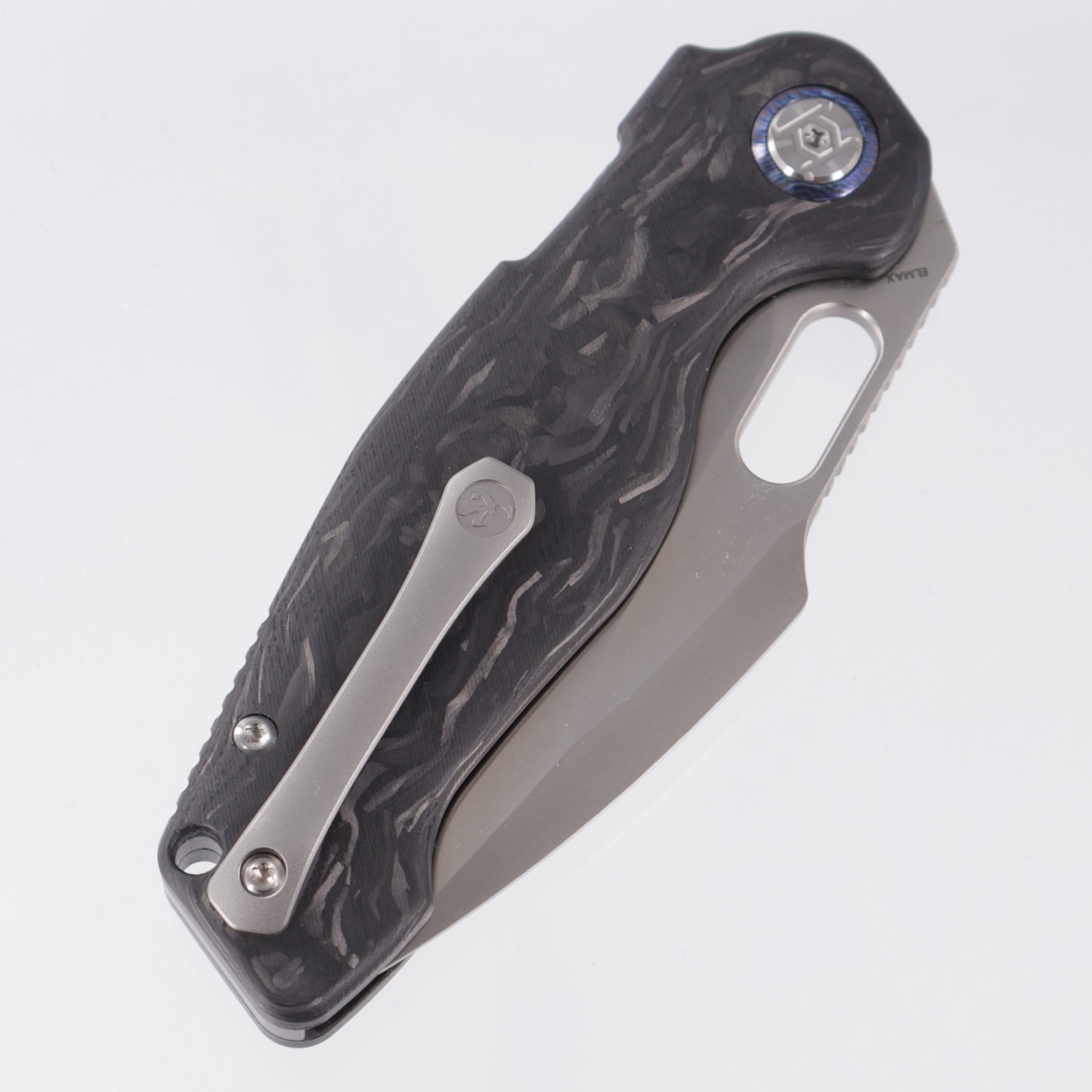 Kunwu Gringo Verta Lock - Marbled Carbon Fiber - Satin Elmax - B712-CF-2