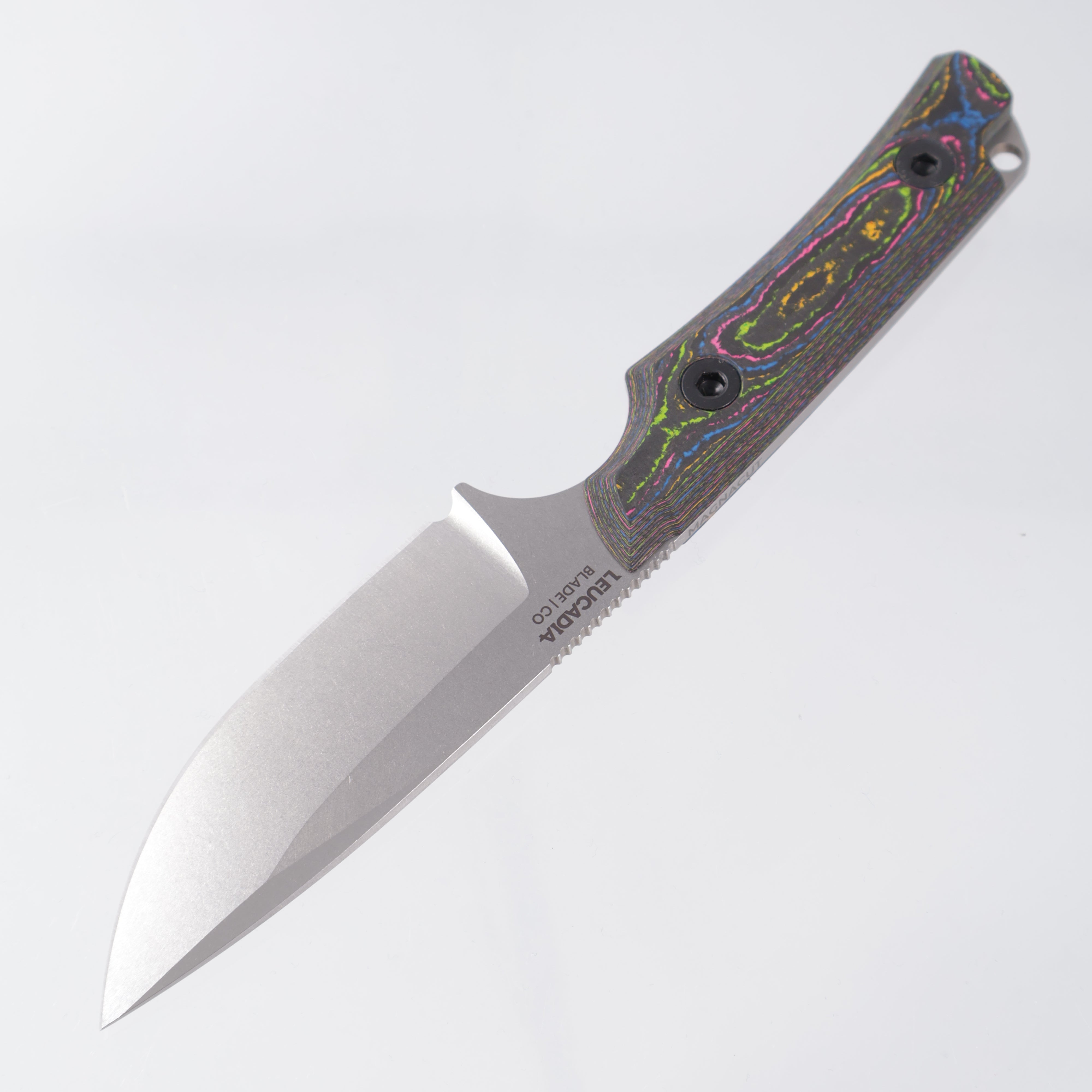 Leucadia Blade Co. The Landshark - 80s Camo Carbon Handle Scales - Stonewash Magnacut