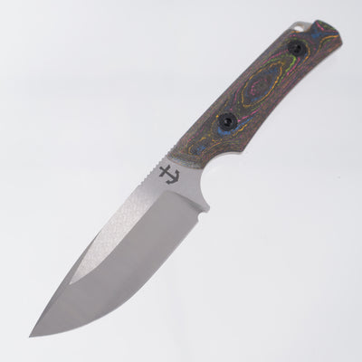 Leucadia Blade Co. The Landshark - 80s Camo Carbon Handle Scales - Satin Magnacut