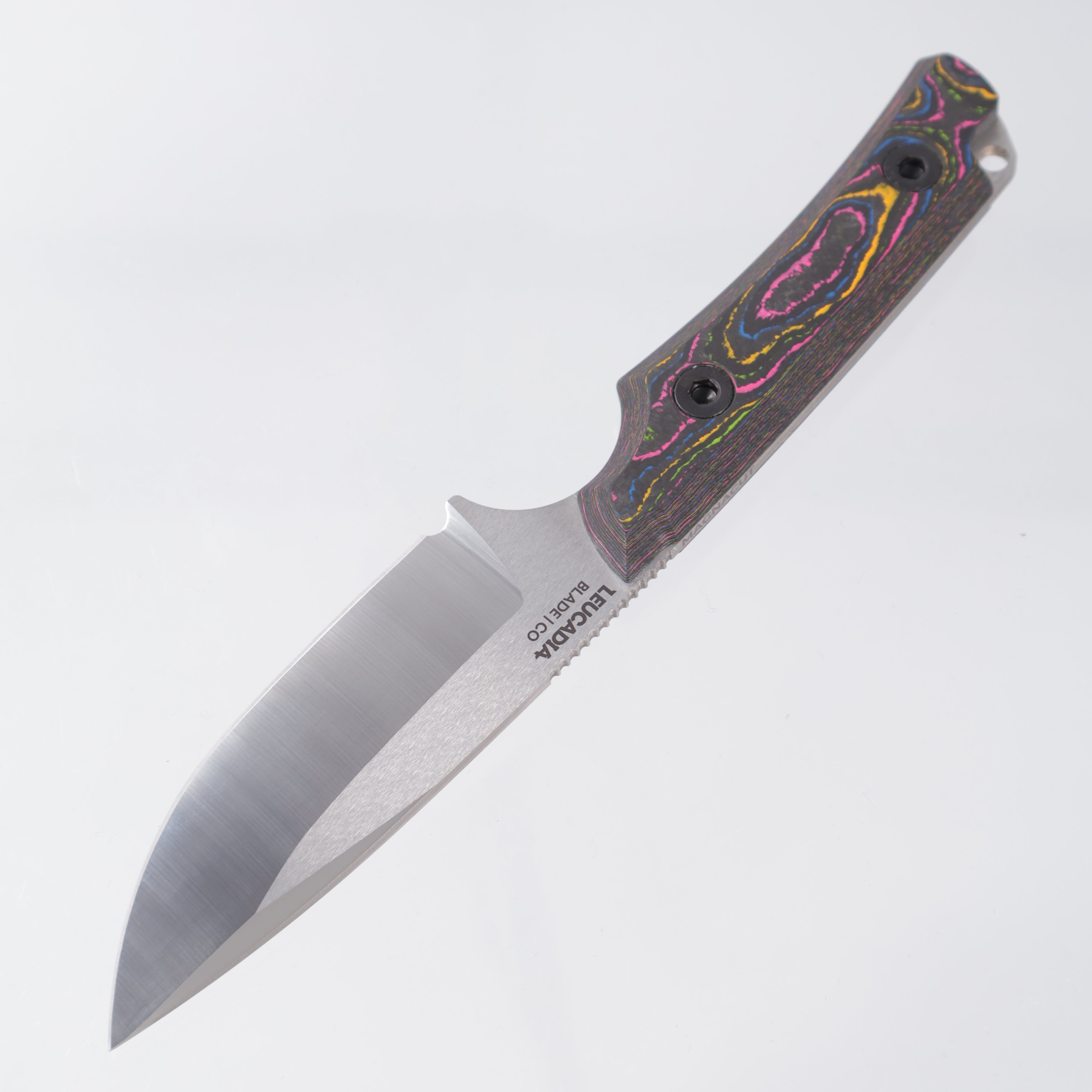 Leucadia Blade Co. The Landshark - 80s Camo Carbon Handle Scales - Satin Magnacut