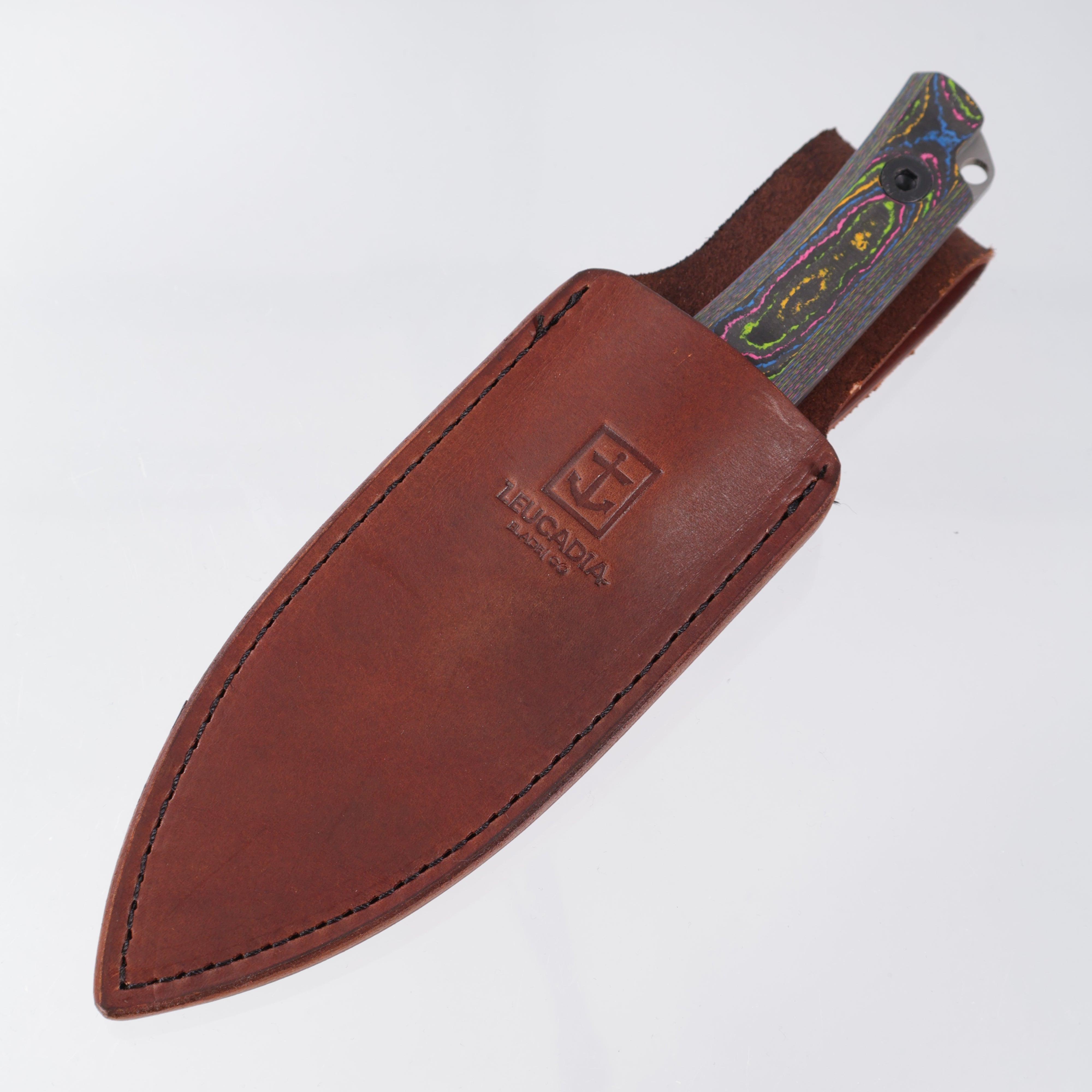 Leucadia Blade Co. The Landshark - 80s Camo Carbon Handle Scales - Stonewash Magnacut