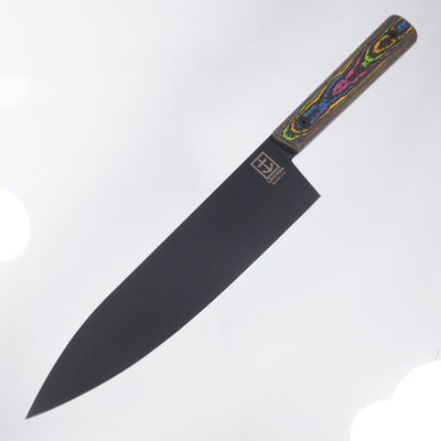 Leucadia Blade Co. The Chef Knife - 80s Camo Carbon Weave Scales - DLC AEB-L