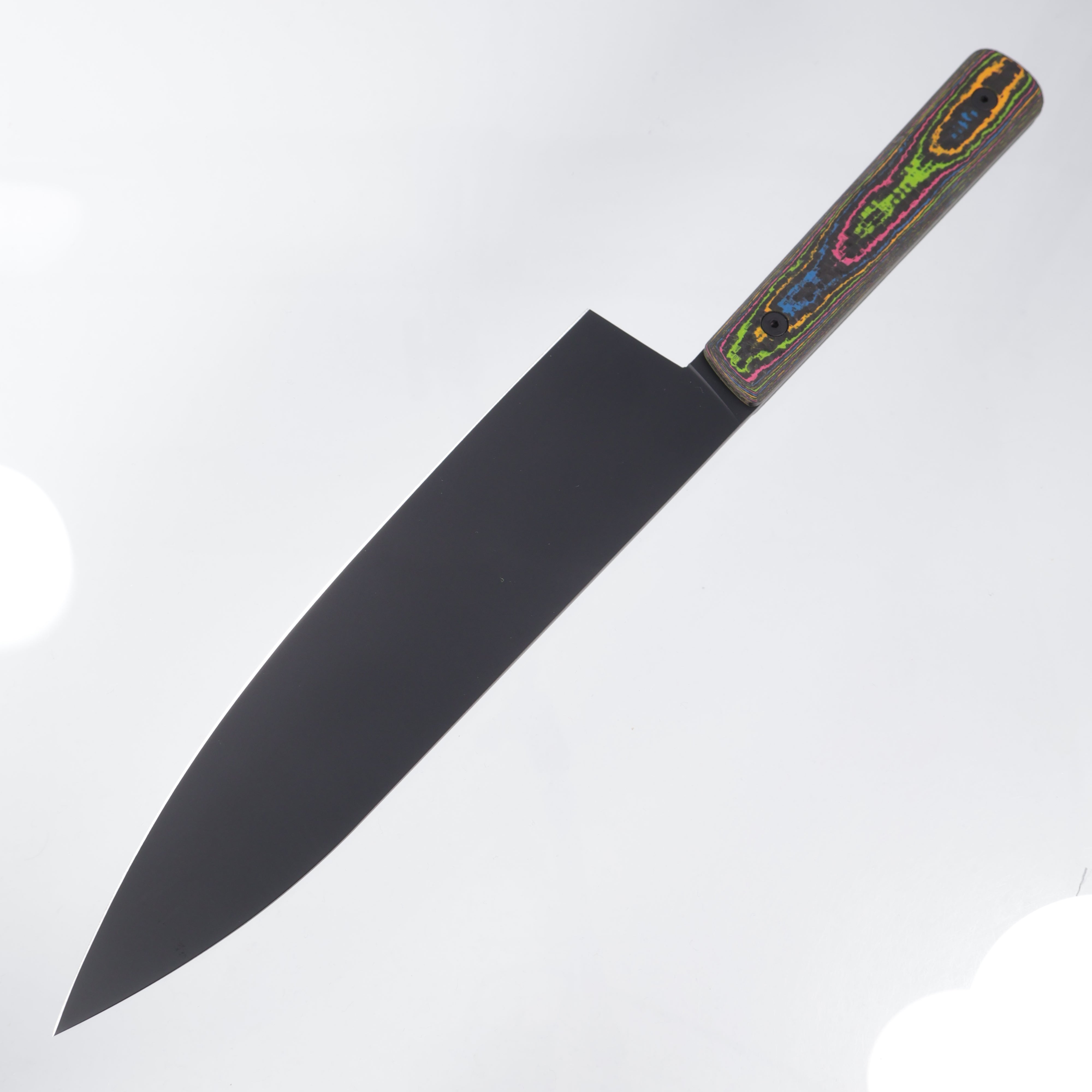 Leucadia Blade Co. The Chef Knife - 80s Camo Carbon Weave Scales - DLC AEB-L