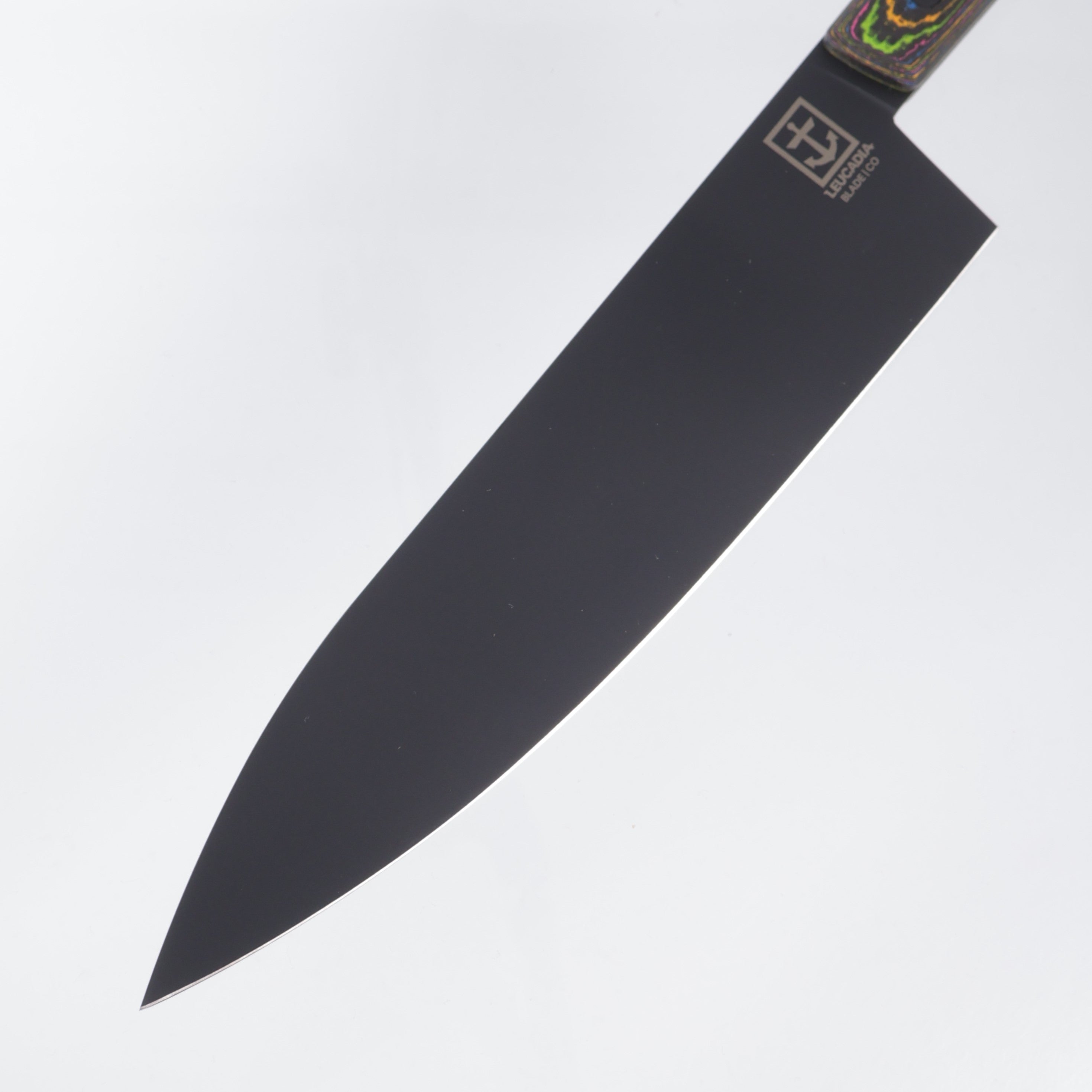 Leucadia Blade Co. The Chef Knife - 80s Camo Carbon Weave Scales - DLC AEB-L